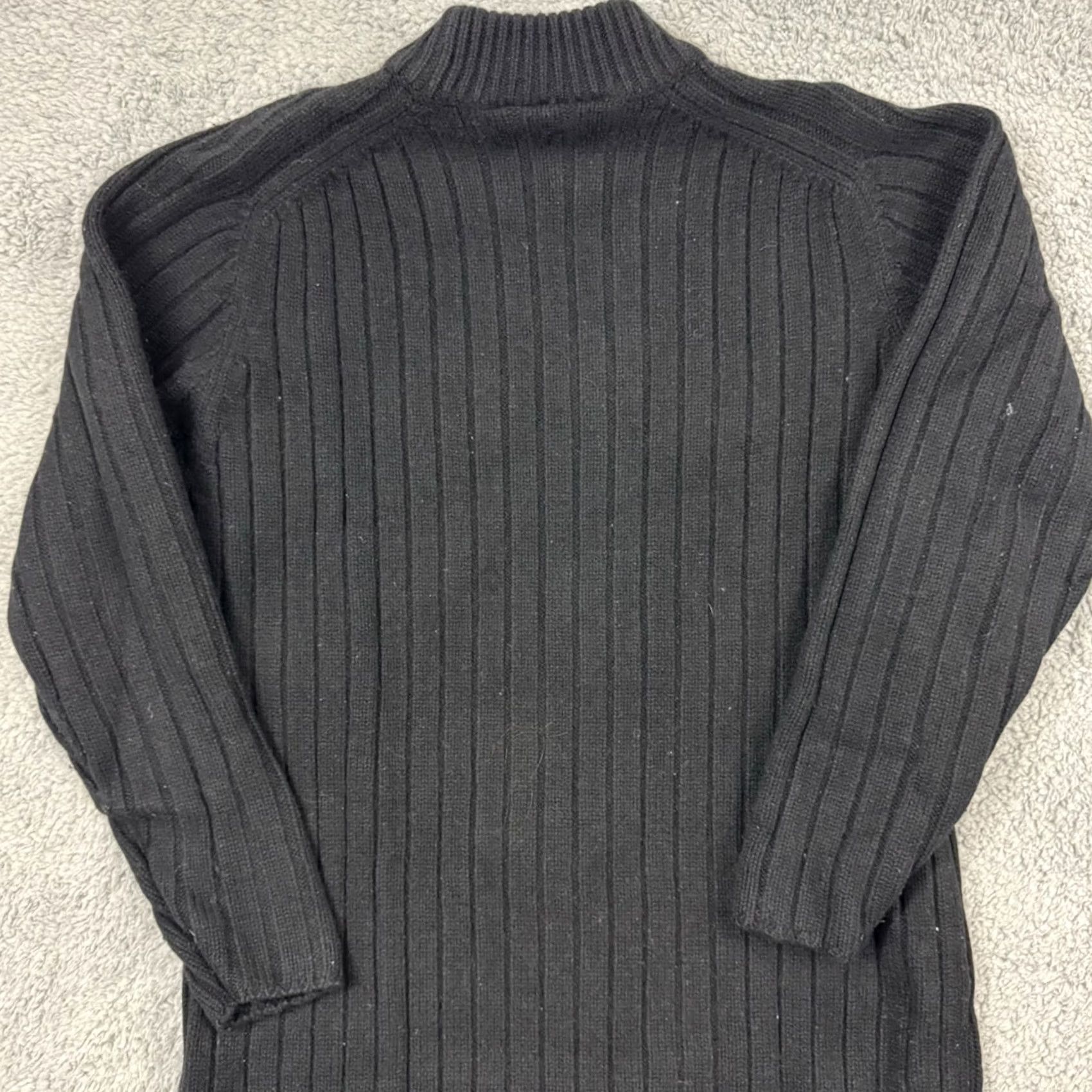 Liz Claiborne VINTAGE Liz Claiborne Sweater Dress Womens M Knit Mock Neck Long Sleeve Black Solid 50s 80s 90s Angel Cat City Logo Dress Womens Size M / US 6-8 / IT 42-44 - 6 Thumbnail