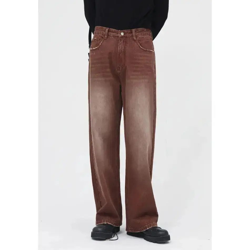 Japanese Brand Retro brown casual wide leg jeans Size US 32 / EU 48 - 6 Thumbnail
