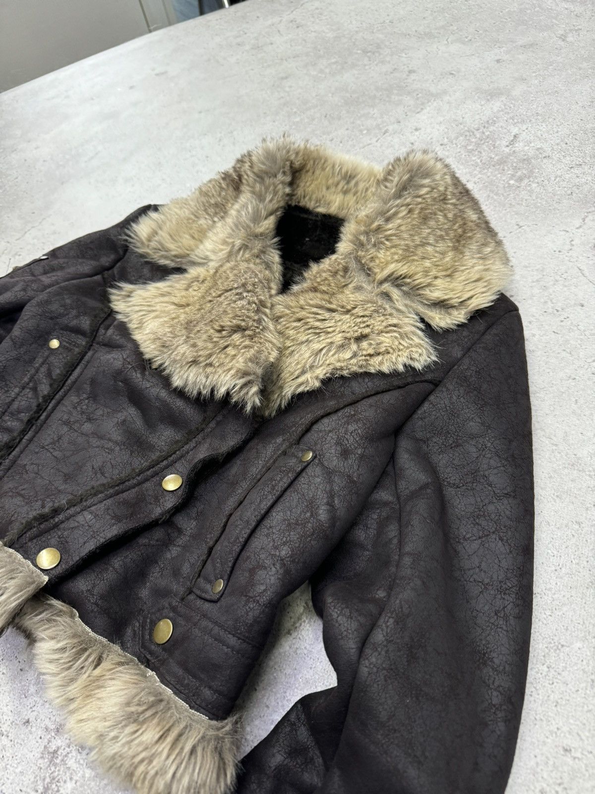 Other Vintage Cropped Faded Suede Fur Jacket Size US S / EU 44-46 / 1 - 7 Thumbnail