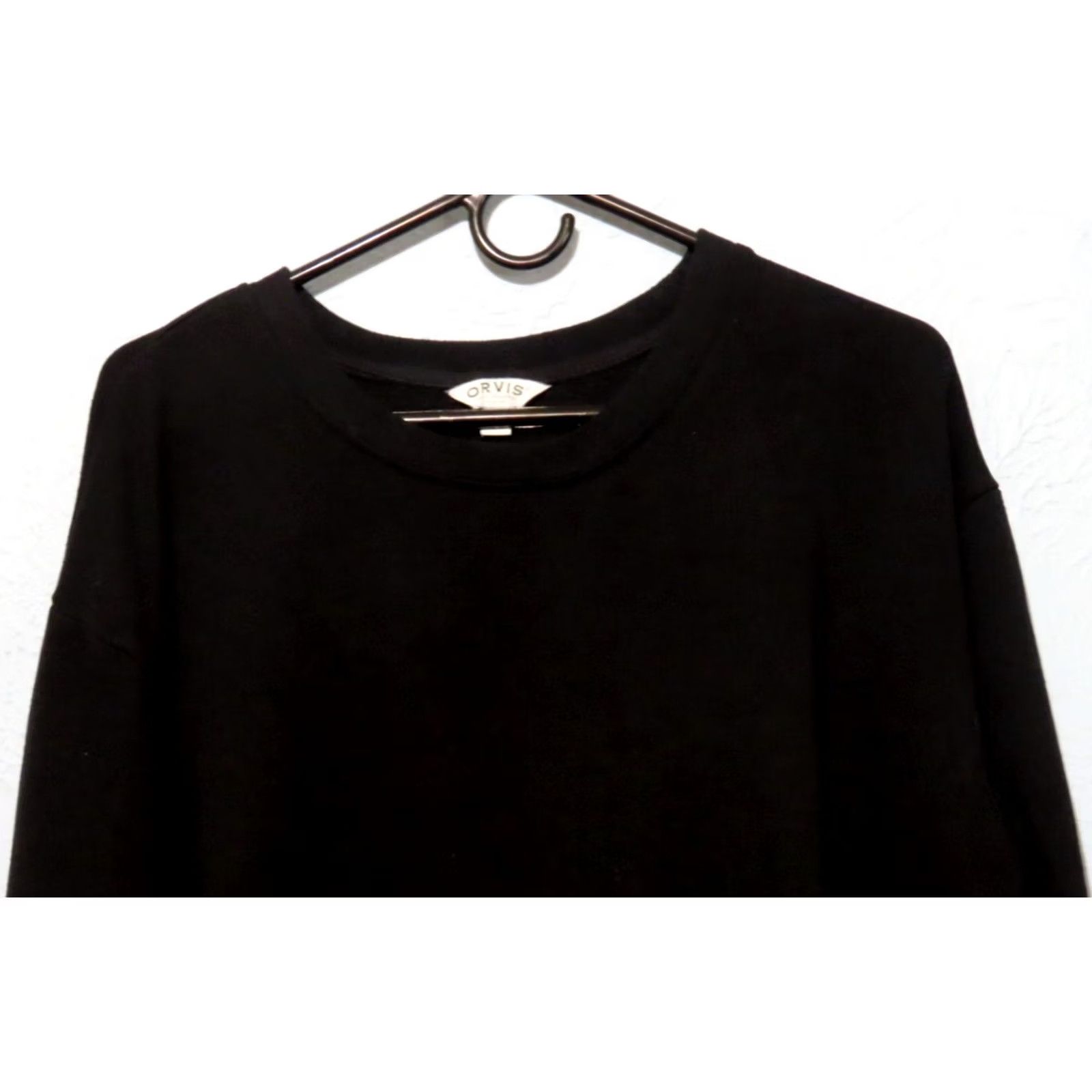 Orvis Orvis Womens XL Black Fleece Lined Pullover Sweatshirt Relaxed Fit Crew Neck Long Sleeve Logo Size XL / US 12-14 / IT 48-50 - 3 Thumbnail