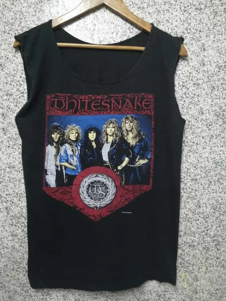 Band Tees Thrashed Sun Faded whitesnake vintage Distressed Grunge Band Size US M / EU 48-50 / 2 - 1 Thumbnail