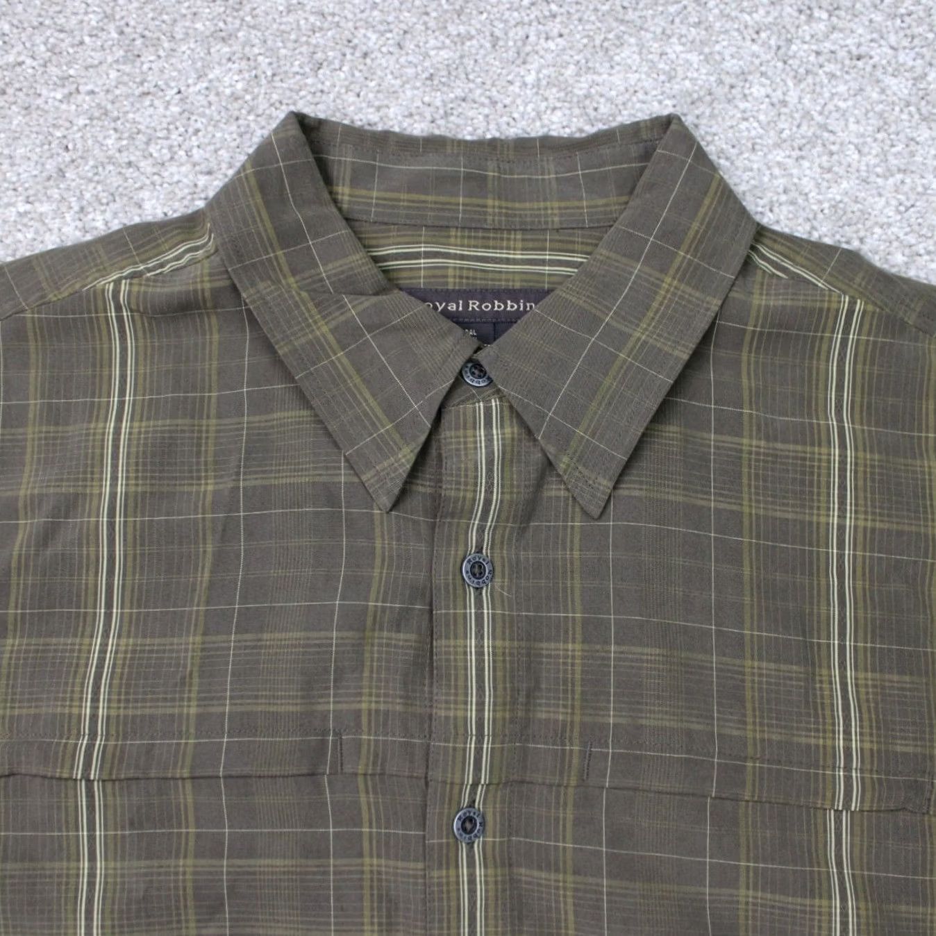 Royal Robbins Royal Robbins Shirt Mens Large Green Modal Rayon/Polyester Blend Long Sleeve Button-Up Collared Pocketed Plaid 83% Modal 17% Polyester Size US L / EU 52-54 / 3 - 6 Thumbnail