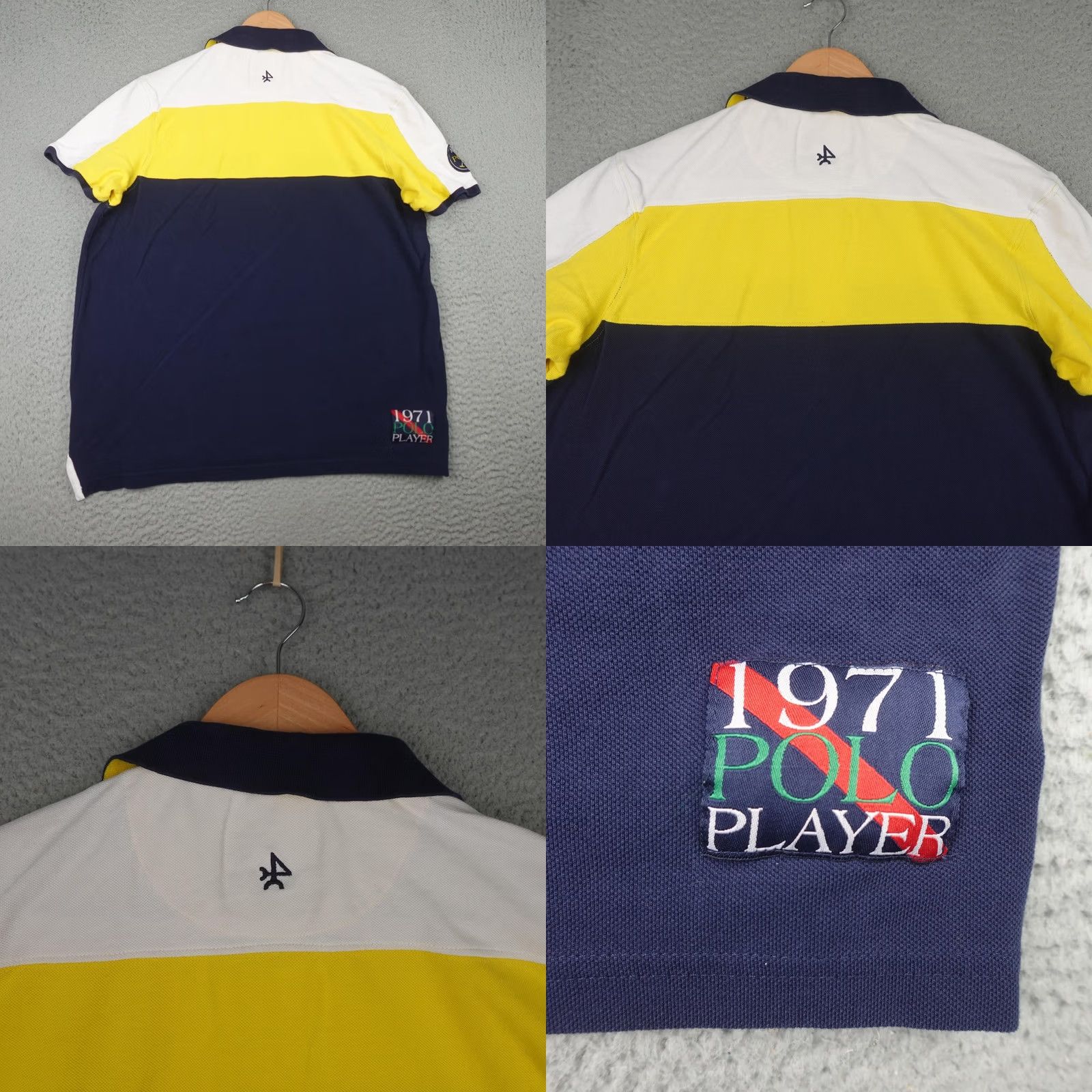 Vintage Valecuatro Polo Shirt Mens 2XL Yellow Blue Striped Embroidered Polo Team Rugby Size US XXL / EU 58 / 5 - 8 Thumbnail