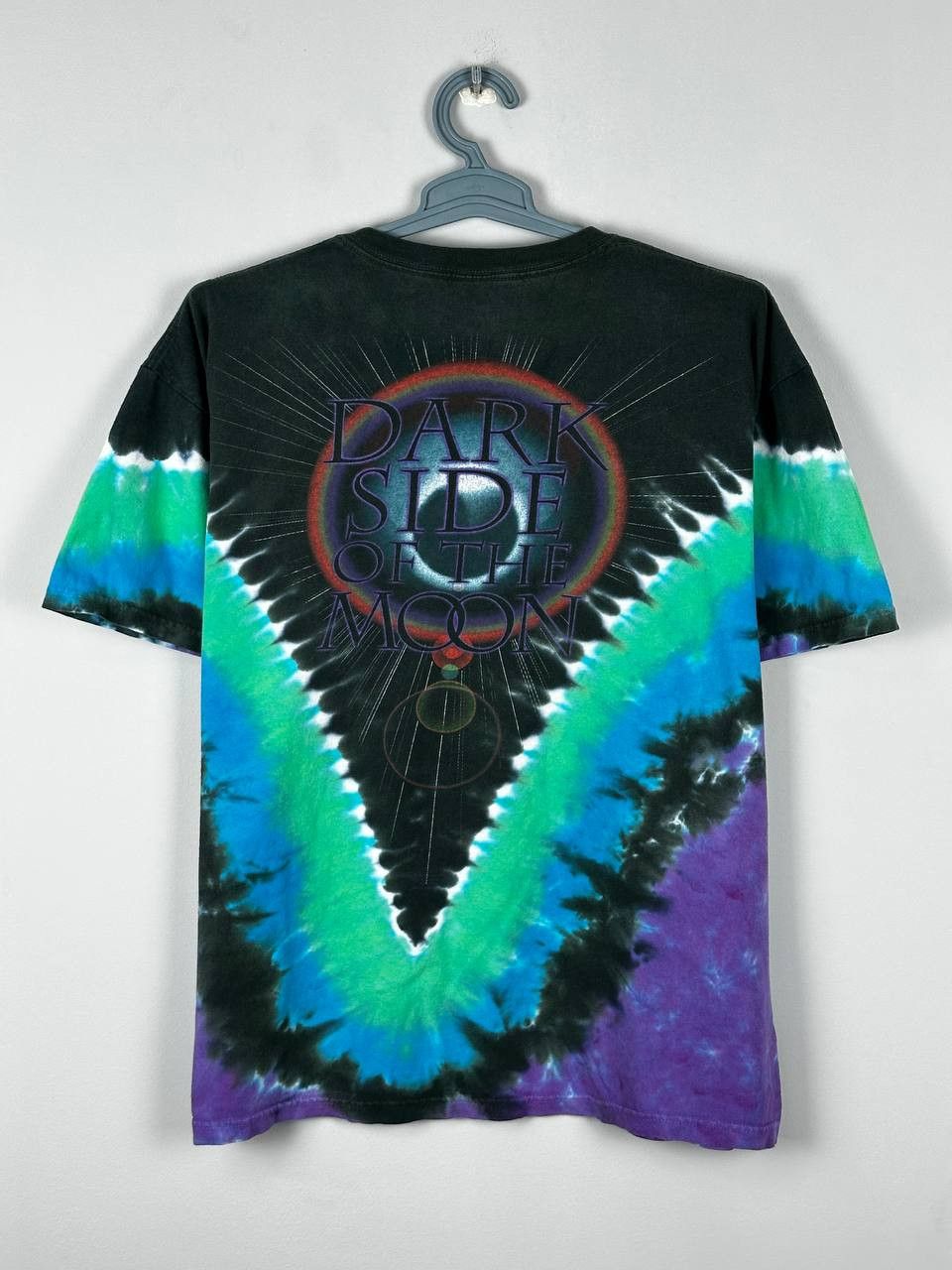 Vintage Liquid Blue Pink Floyd Dark Side of the Moon Tie Dye T Shirt Size US XL / EU 56 / 4 - 8 Thumbnail