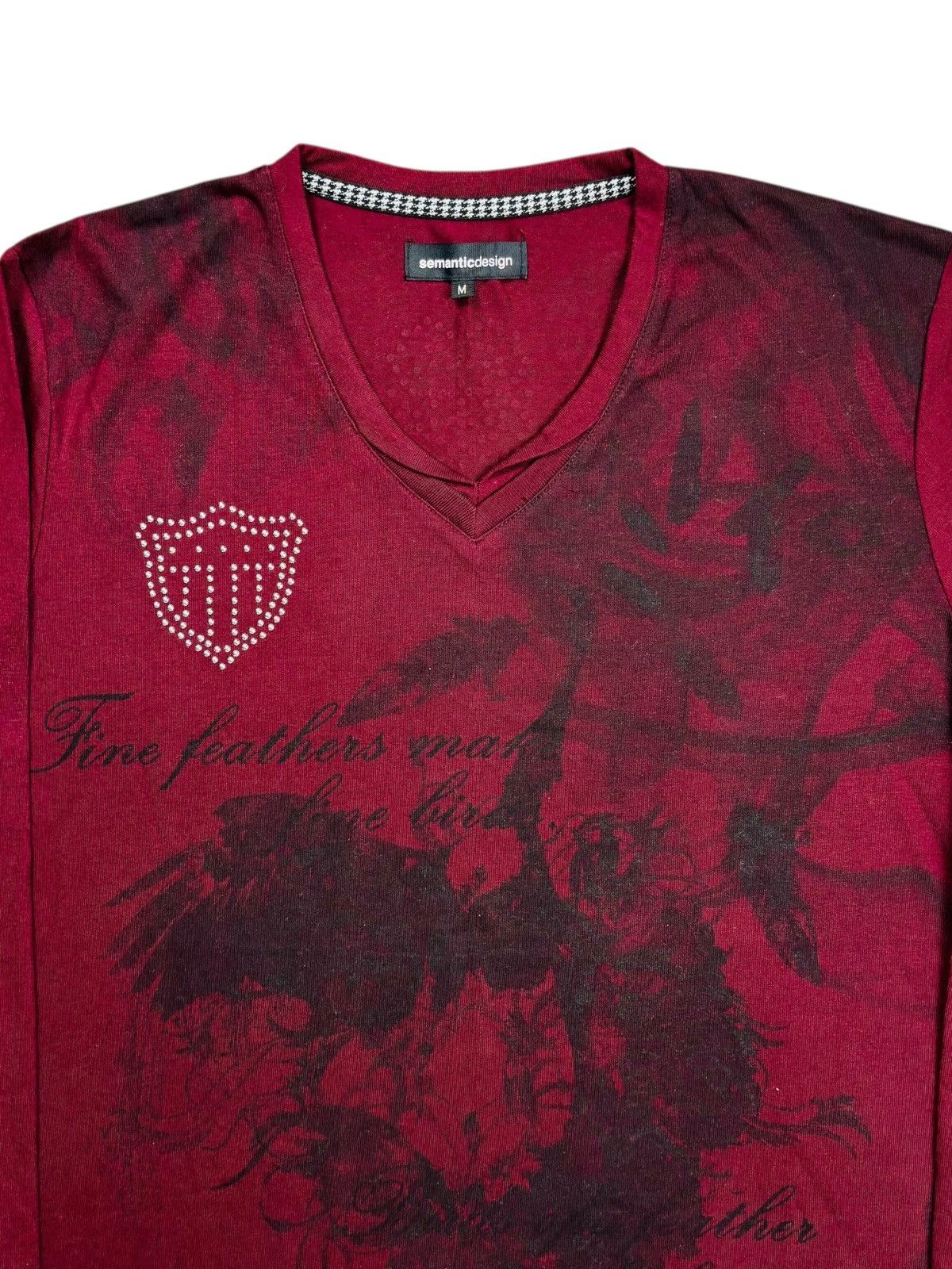 Shellac 2000s Semantic Design - Vkei Style Romantic Poem Vneck Ls - Size US M / EU 48-50 / 2 - 3 Thumbnail