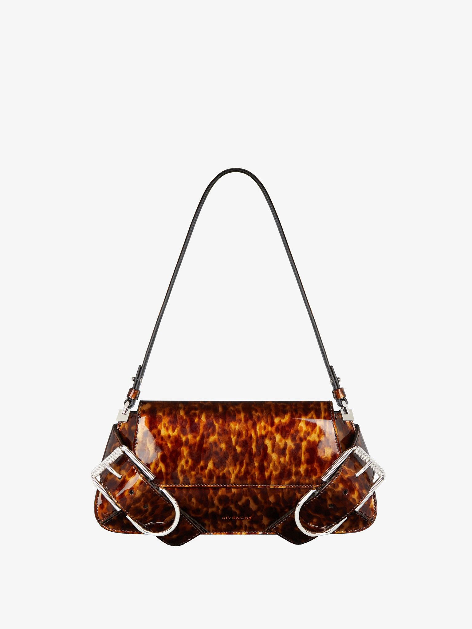 Givenchy o1w1db10325 Size: OS/Voyou Flap Bag in Black/Brown Size ONE SIZE - 1 Thumbnail