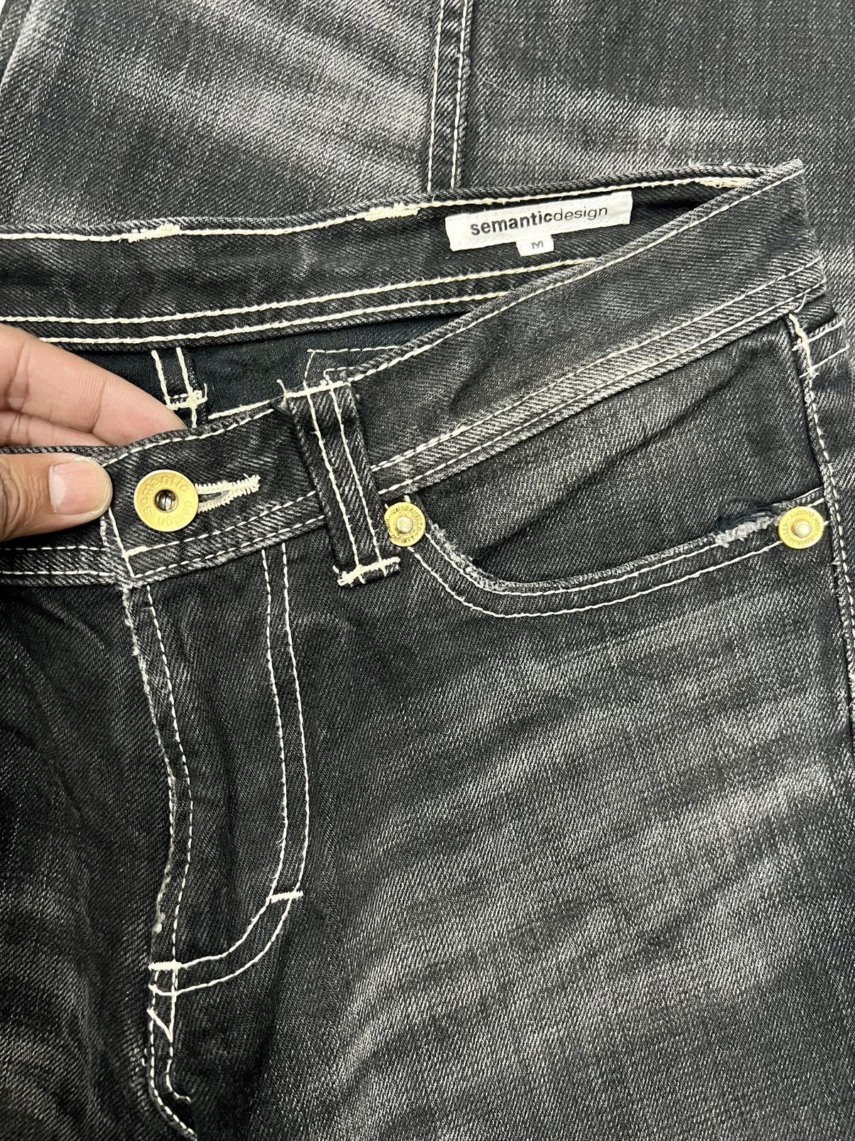 If Six Was Nine SEMANTIC DESIGN SMOKED BLACK DENIM Size US 32 / EU 48 - 6 Thumbnail