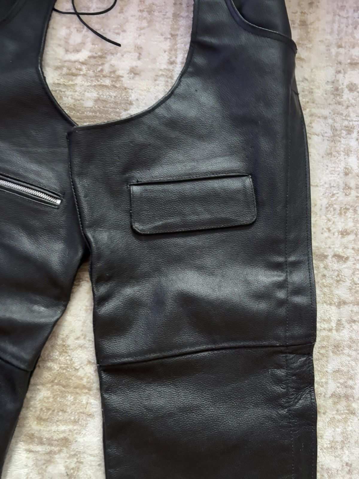 Vintage Vintage black real leather chaps Size US 31 - 9 Thumbnail