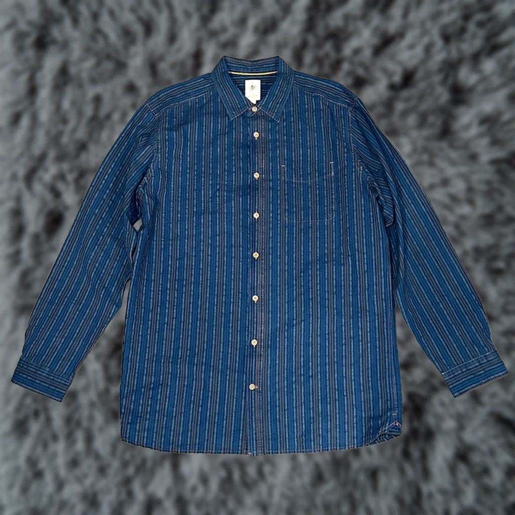 The Territory Ahead The Territory Ahead Harbor Island Striped Seersucker Long Sleeve Button - XLT Mens Shirt Blue Size US XL / EU 56 / 4 - 1 Thumbnail