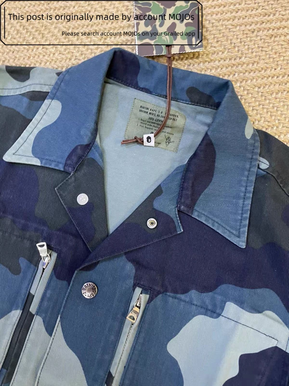Sz S Bape Woodland Blue Camo Jacket mojos84