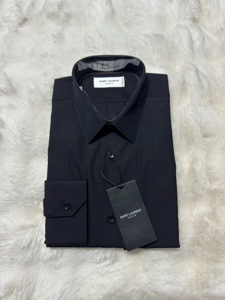 Saint Laurent Paris Saint Laurent Black Men's Shirt with Tags Size US M / EU 48-50 / 2 - 1 Thumbnail