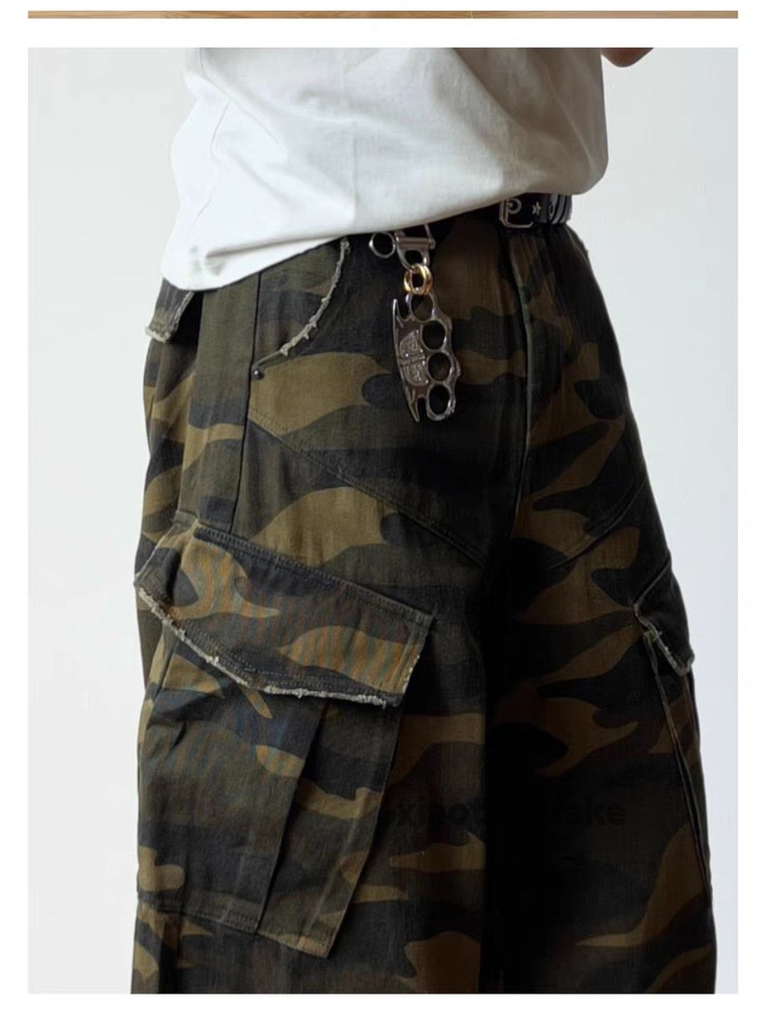 Vintage xz utility military outdoor wide Leg cargo camo pants Size US 30 / EU 46 - 8 Thumbnail