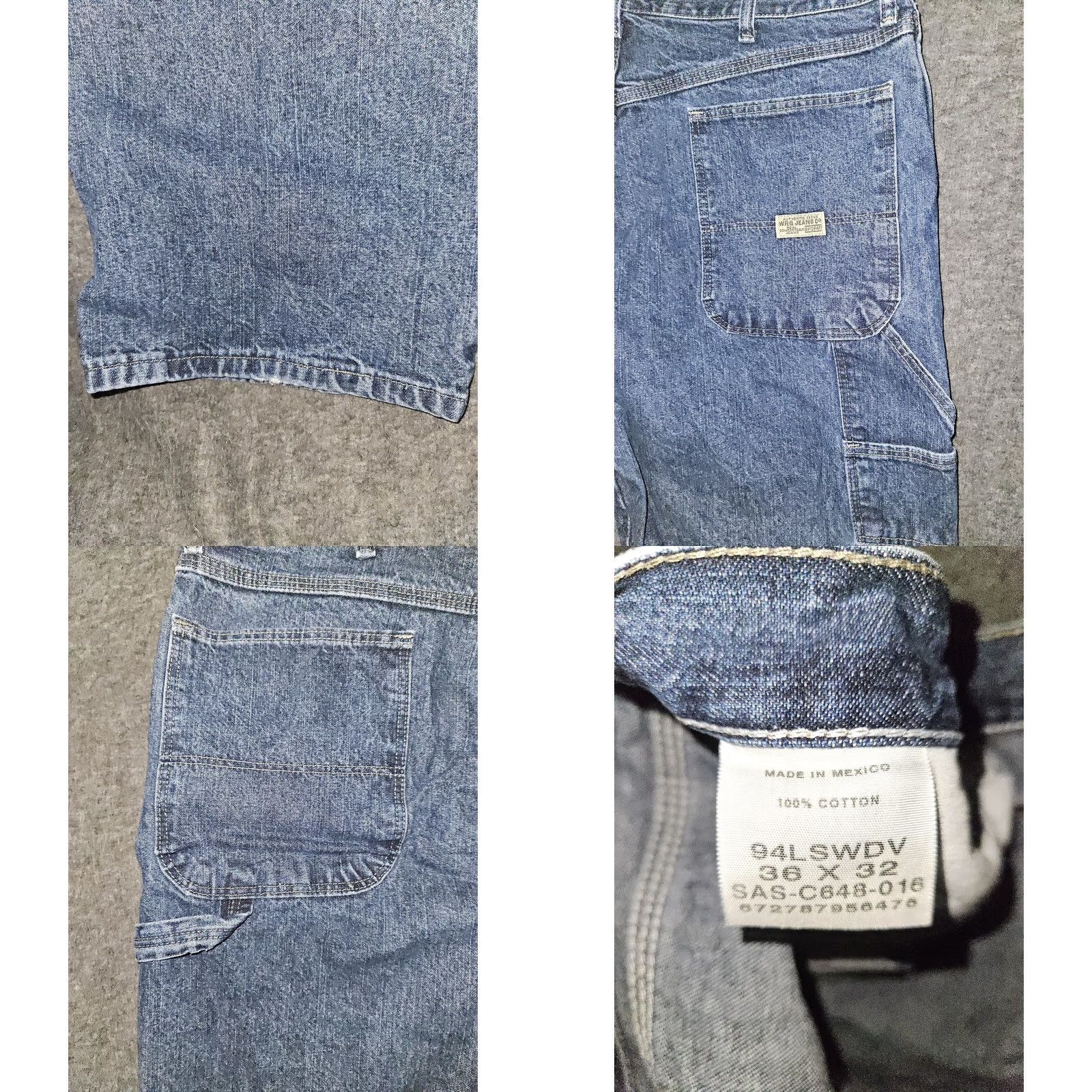 Wrangler VINTAGE Wrangler Jeans Mens 36x32 Carpenter Workwear Relaxed Fit Utility Pants Denim Mens Size US 36 / EU 52 - 8 Thumbnail