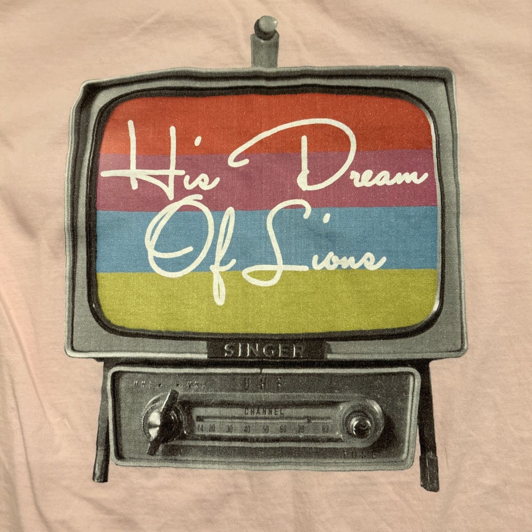 Pinko VINTAGE Staple T-Shirt Mens Large Pink His Dream Of Lions Alternative Indie Band Size US L / EU 52-54 / 3 - 2 Thumbnail