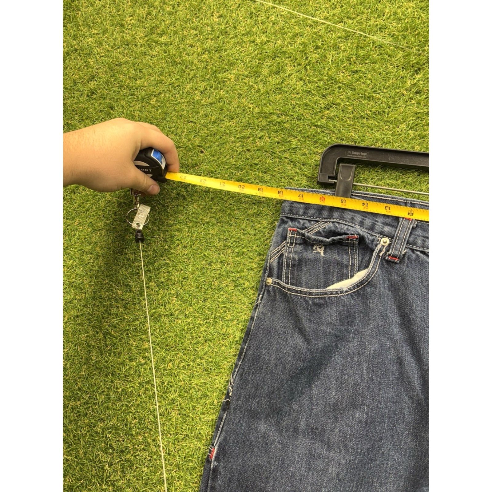 Vintage VINTAGE Red Ape Jeans Mens 36x32 Relaxed Fit 5-Pocket Denim Embroidered Grunge Y2K 90s Hip Hop Wide-Leg Jeans Mens Reg Blue Baggy 2000s Size US 36 / EU 52 - 6 Thumbnail