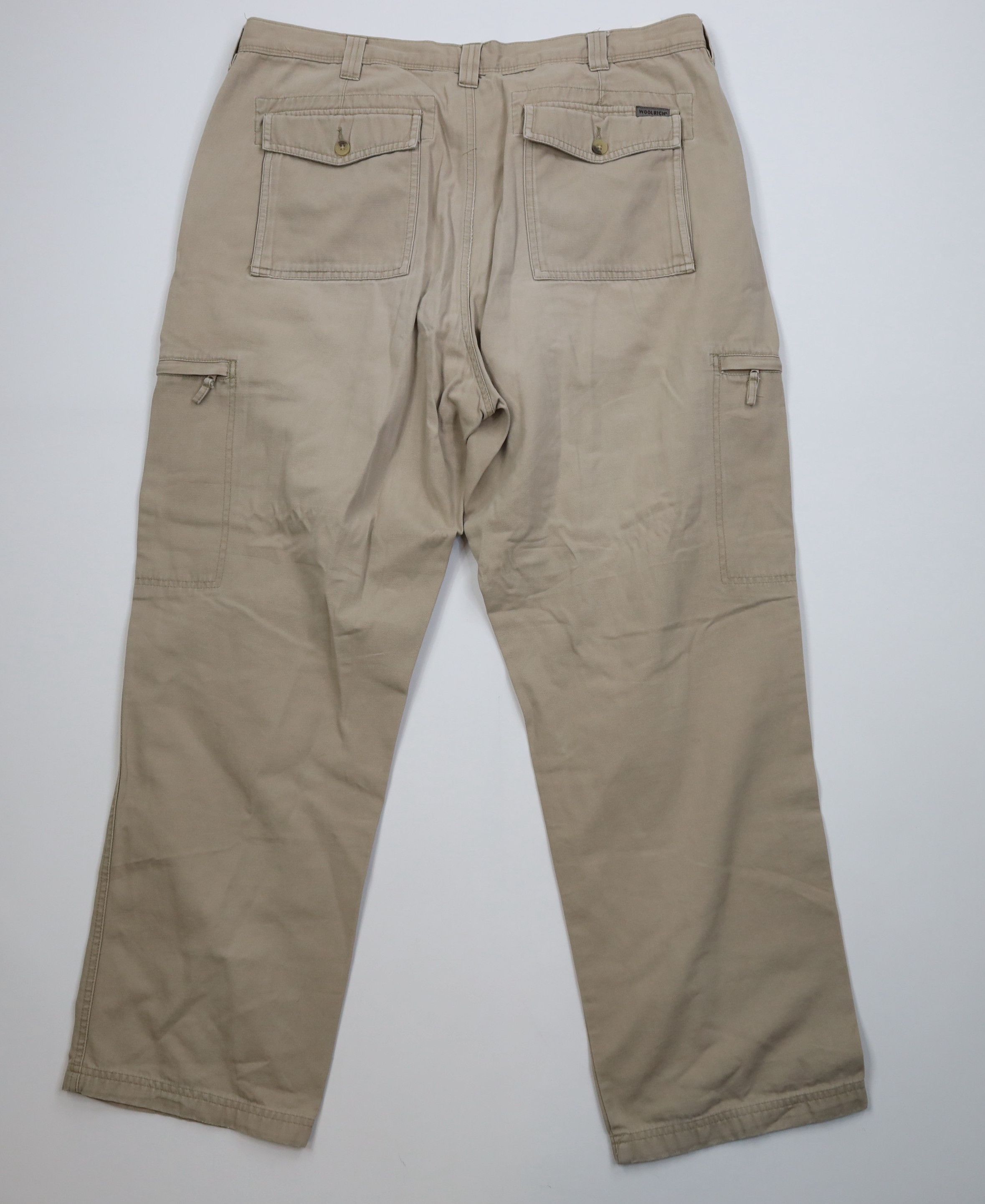 Woolrich Woolen Mills Vintage 90s Woolrich Baggy Wide Leg Cargo Pants Beige Size US 40 / EU 56 - 14 Thumbnail