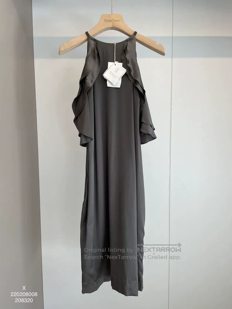Brunello Cucinelli Brunello Cucinelli Beaded Off Shoulder Silk Dress Size M / US 6-8 / IT 42-44 - 1 Thumbnail