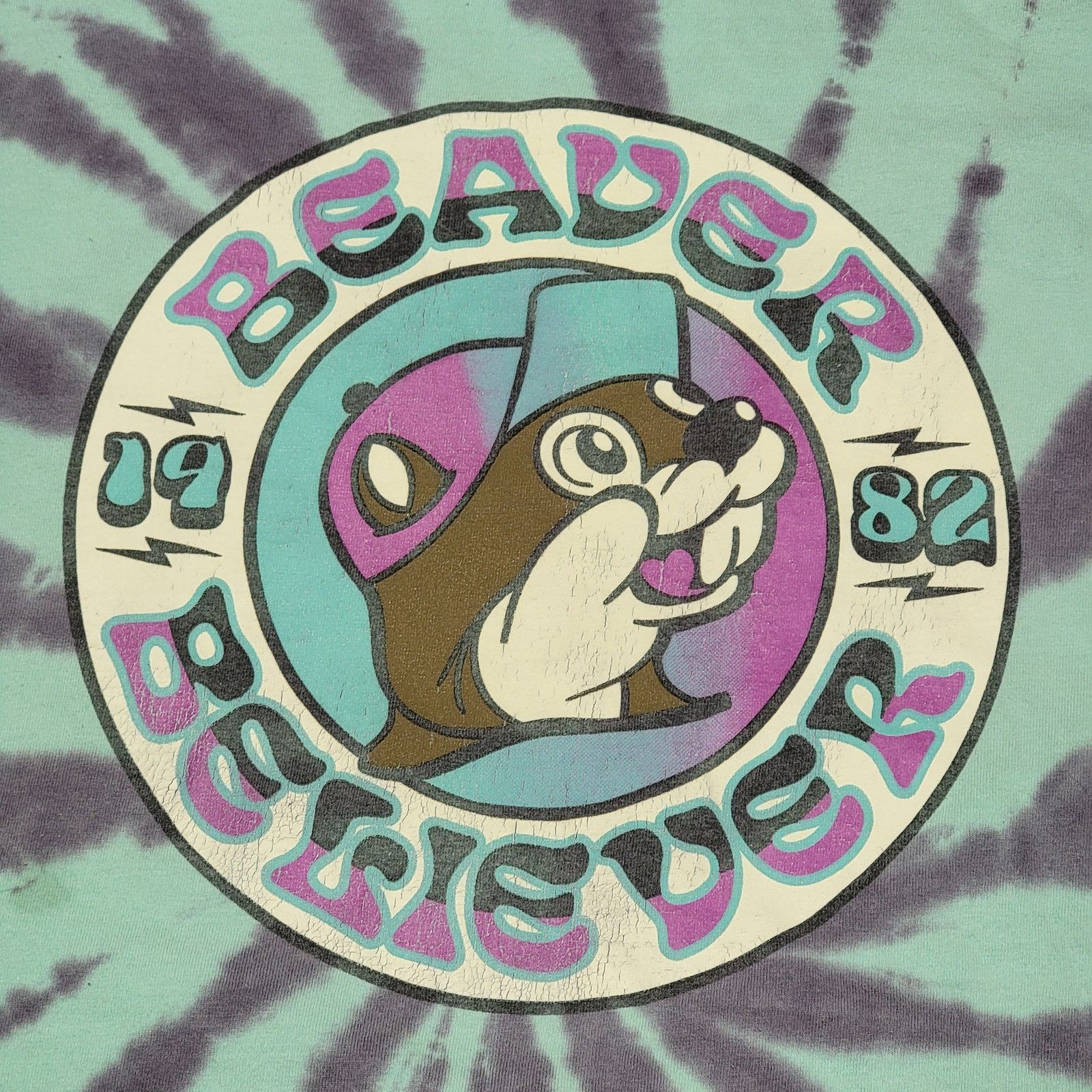 Other Buc-ee's Teal & Purple Tie-Dye "Beaver Believer" Tee - 2X Size US XXL / EU 58 / 5 - 2 Thumbnail