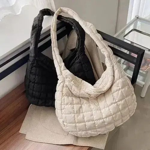 VIBE Quilted puffer cream shoulder tote bag Size ONE SIZE - 2 Thumbnail