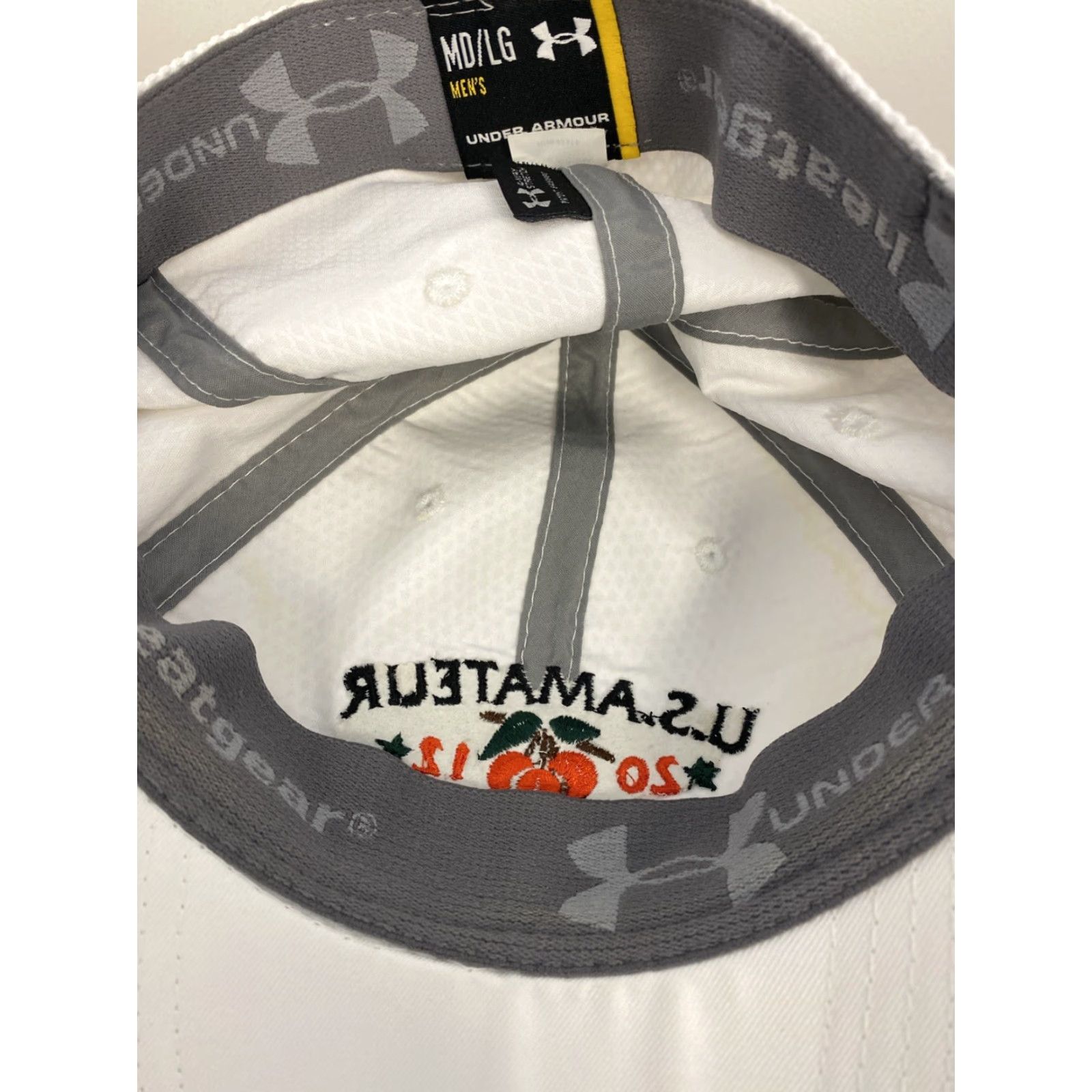 Under Armour VINTAGE Under Armour Baseball Hat ADULT M/L White Red 2012 Cap Sherry Hills / 522 Mens Size ONE SIZE - 5 Thumbnail