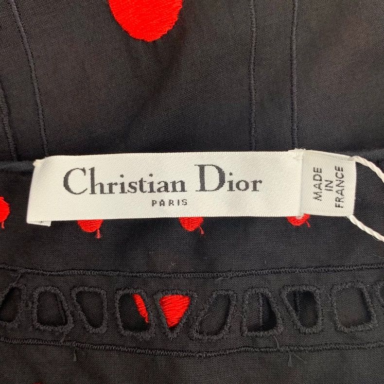 Dior Dior Black polka dot full-printed cotton strap dress Size XS / US 0-2 / IT 36-38 - 6 Thumbnail