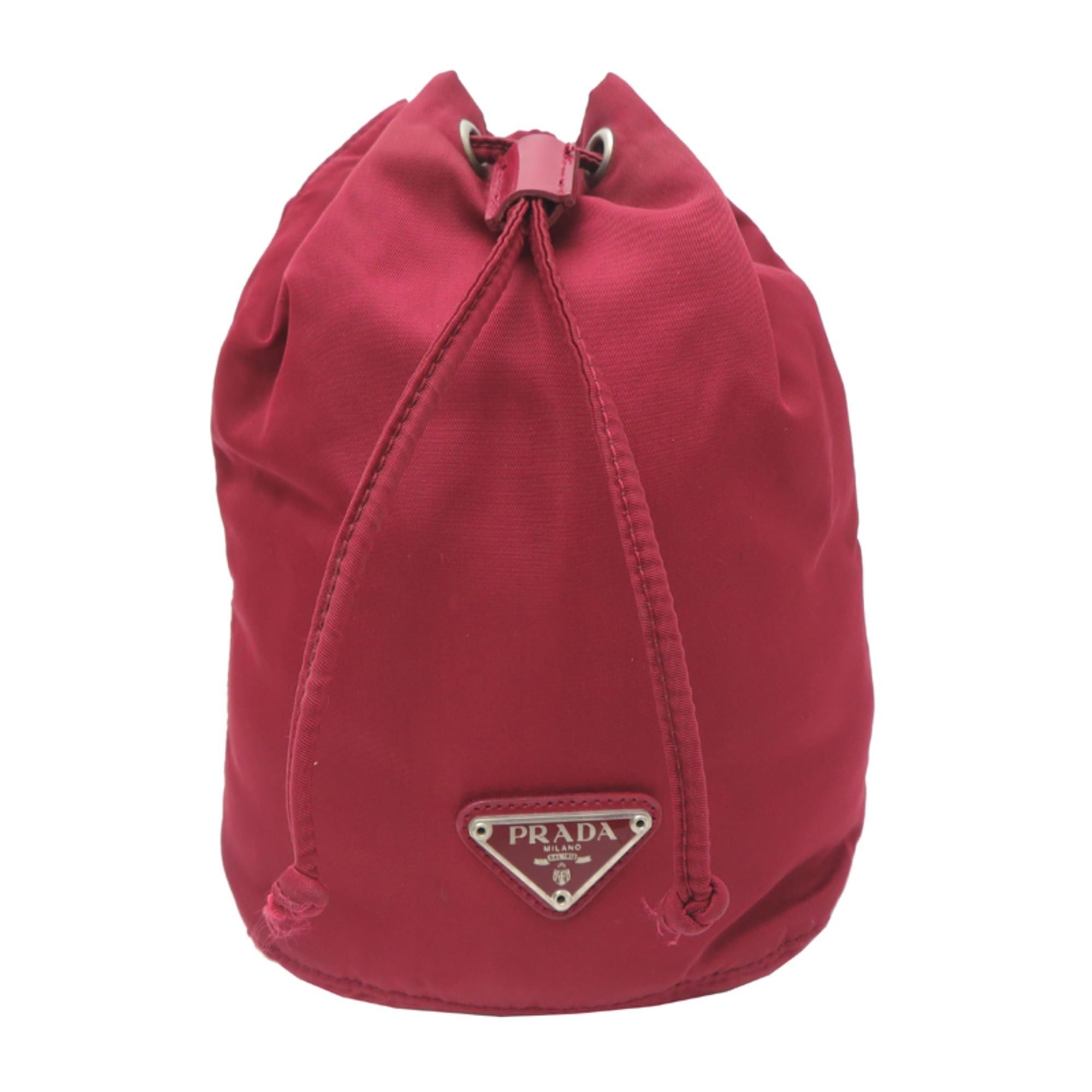 Prada Prada drawstring pouch for women, nylon, red. Size ONE SIZE - 1 Thumbnail