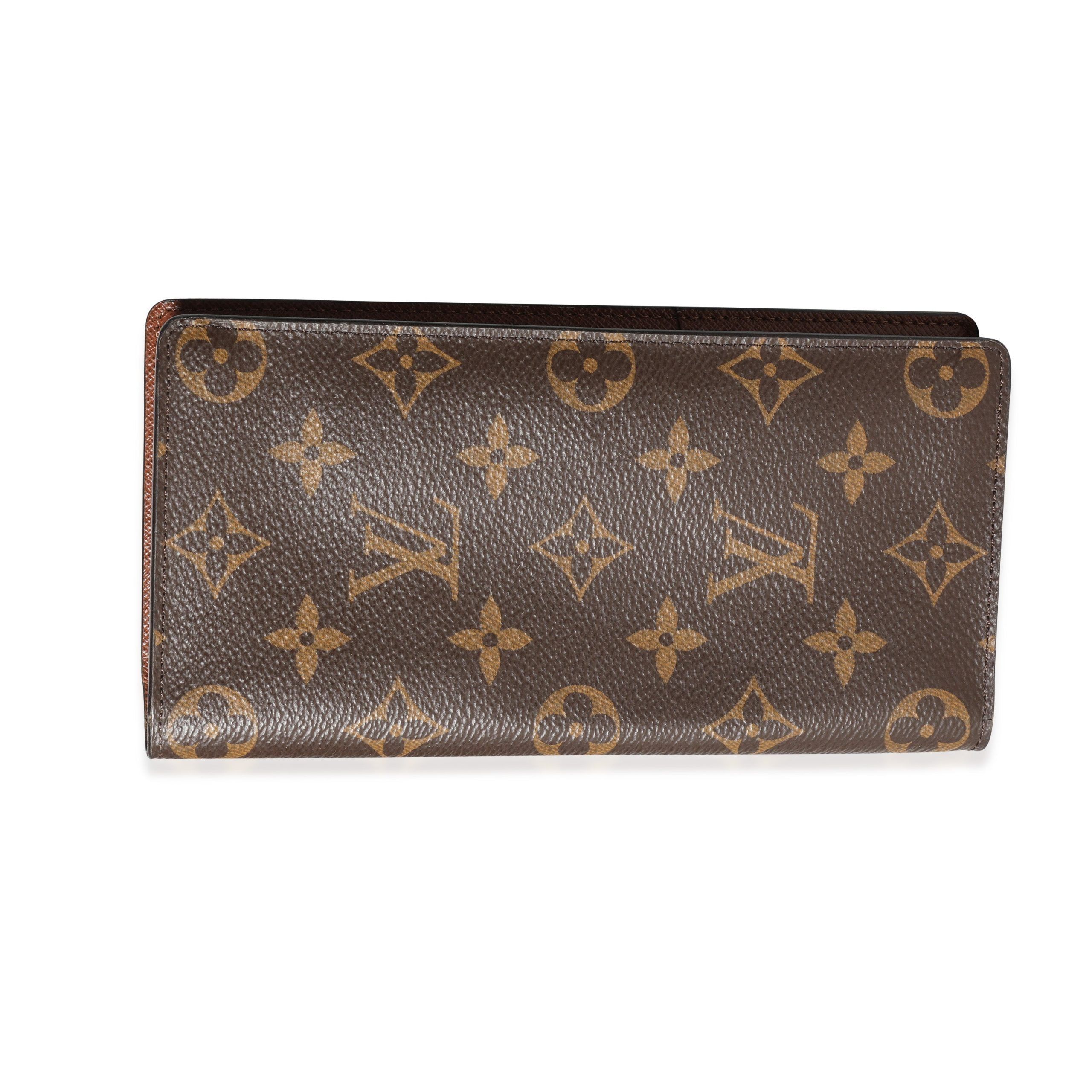 image of Louis Vuitton Monogram Canvas Brazza Wallet in Brown, Women's