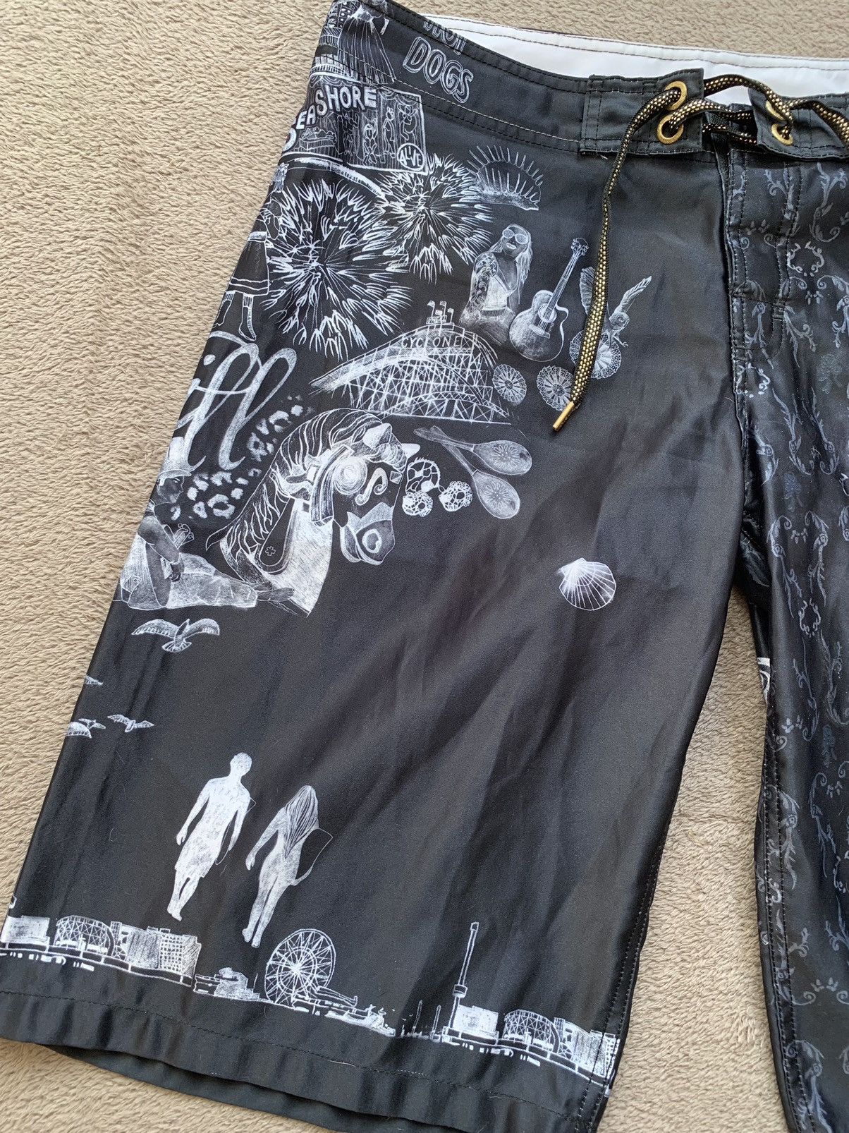 O'Neill × Vintage Oneill vintage Y2K Printed baggy Shorts Size US 32 / EU 48 - 3 Thumbnail