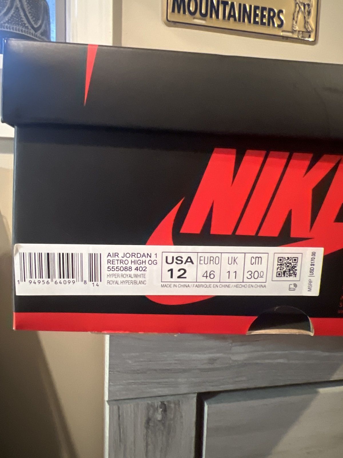 Jordan Brand Jordan 1 Hyper Royal Size US 12 / EU 45 - 7 Thumbnail