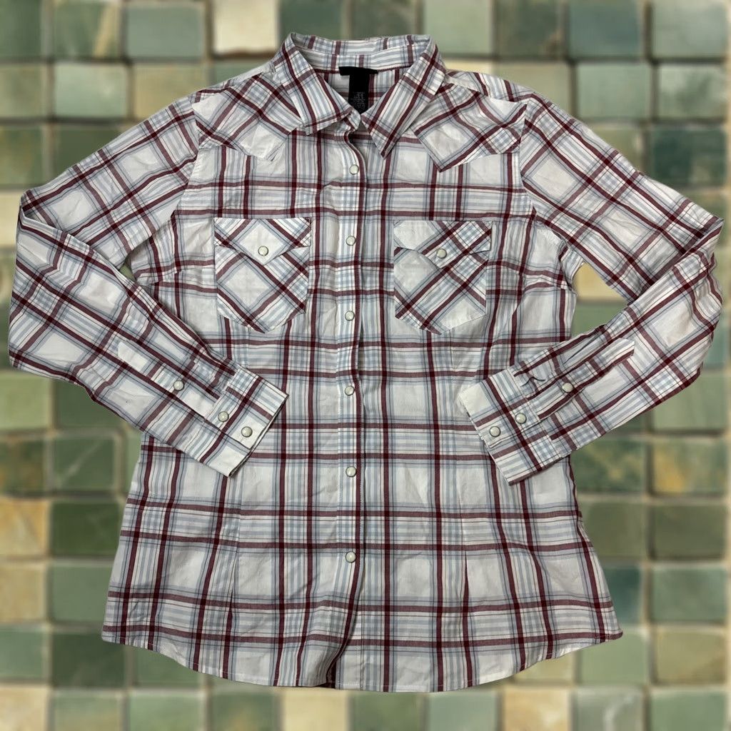 Wrangler VINTAGE Wrangler Shirt Womens L Pink Western Pearl Snap Button Cotton Retro Embroidered Size L / US 10 / IT 46 - 1 Thumbnail