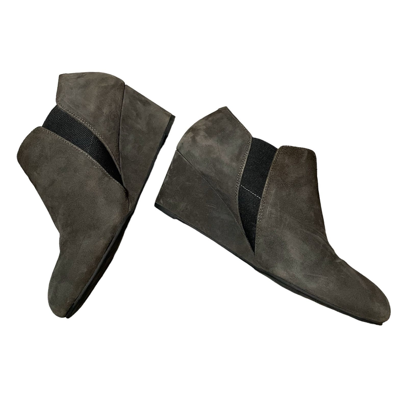 Vionic Vionic Elevated Stanton Slate Grey Suede Wedge Booties US 10 Size US 10 / IT 40 - 10 Thumbnail