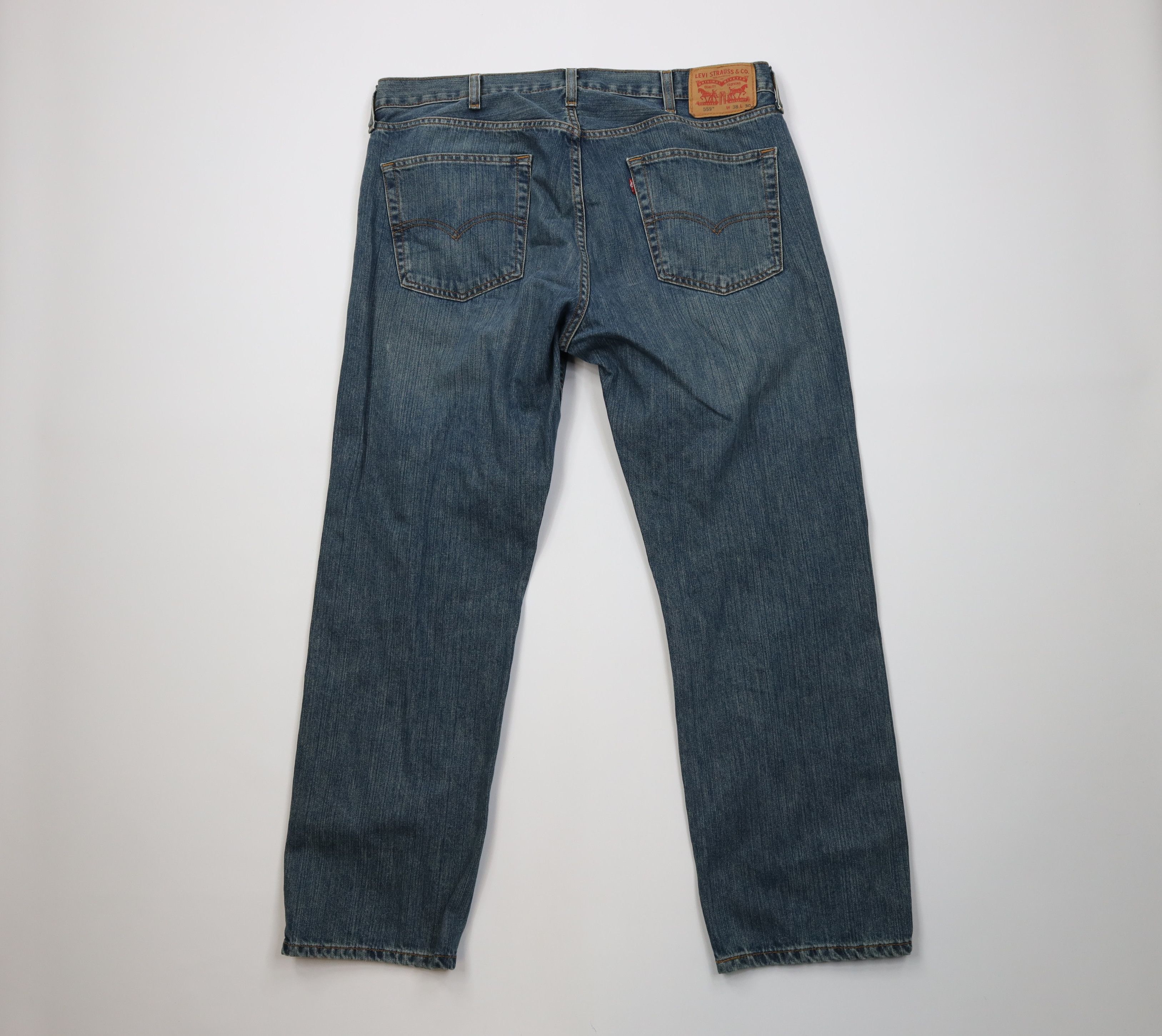 Levi's Vintage Y2K Levis 569 Relaxed Straight Wide Leg Jeans Blue Size US 38 / EU 54 - 10 Thumbnail