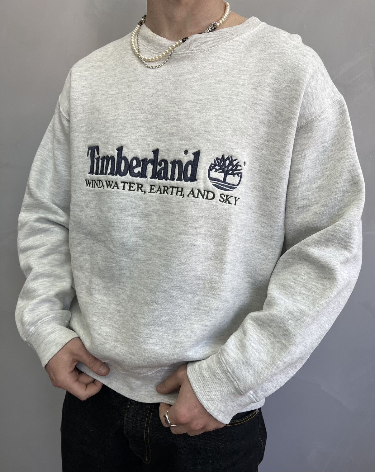 Timberland × Vintage Vintage Timberland Sweatshirt Crewneck Spellout Big Logo Size US L / EU 52-54 / 3 - 4 Thumbnail