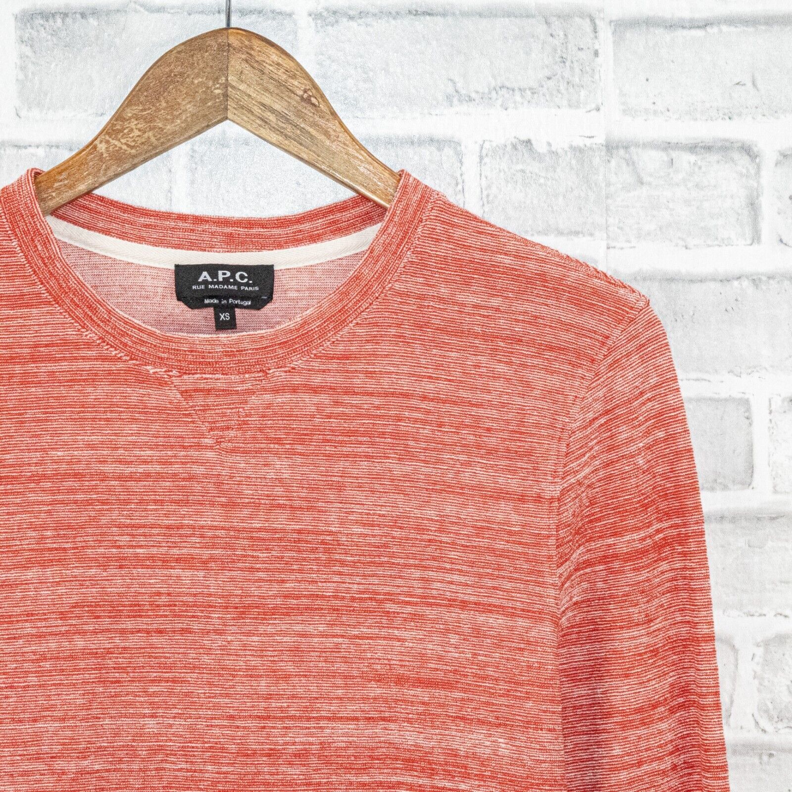 A.P.C. A.P.C. Textured Cotton Crew Neck Pullover Sweater in Coral Size US XS / EU 42 / 0 - 5 Thumbnail
