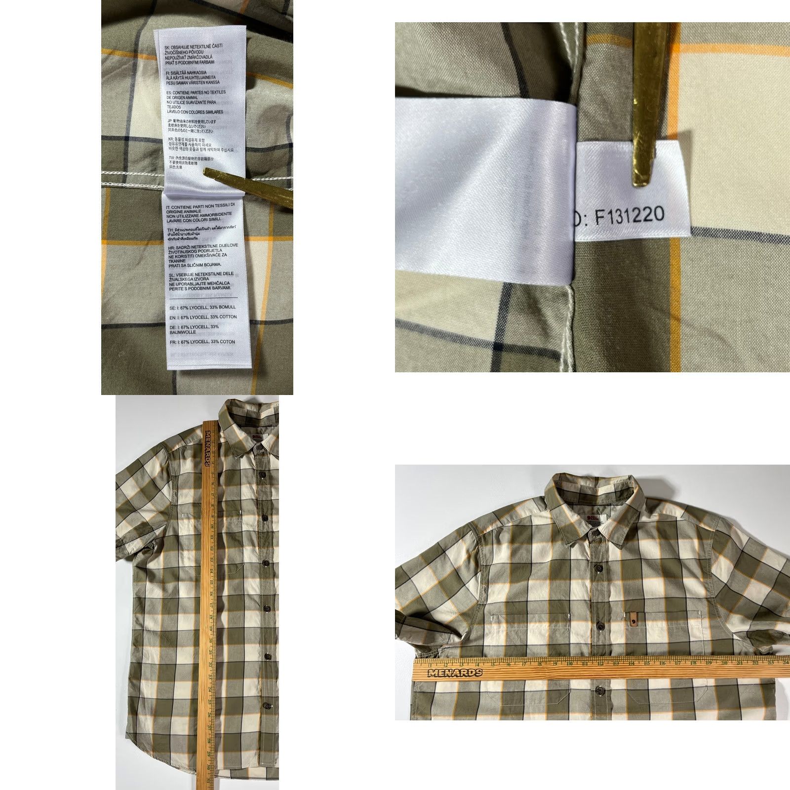 Vintage Men's Fjällräven High Coast Big Check Short Sleeve Shirt Sz L Size US L / EU 52-54 / 3 - 9 Thumbnail