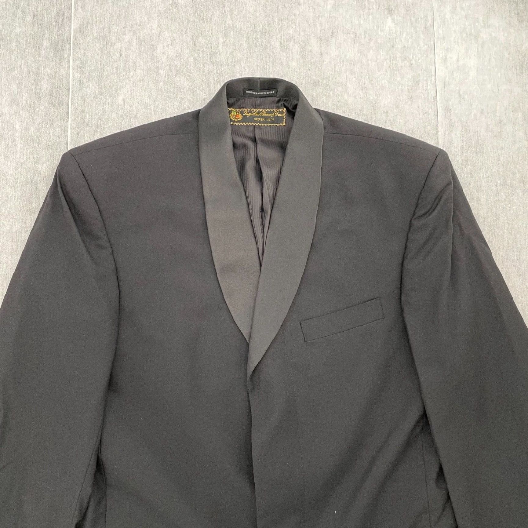 Loro Piana VINTAGE Loro Piana Blazer Coat Men 40L Single-Breasted Formal Business Black Super 110s Size 40R - 4 Thumbnail