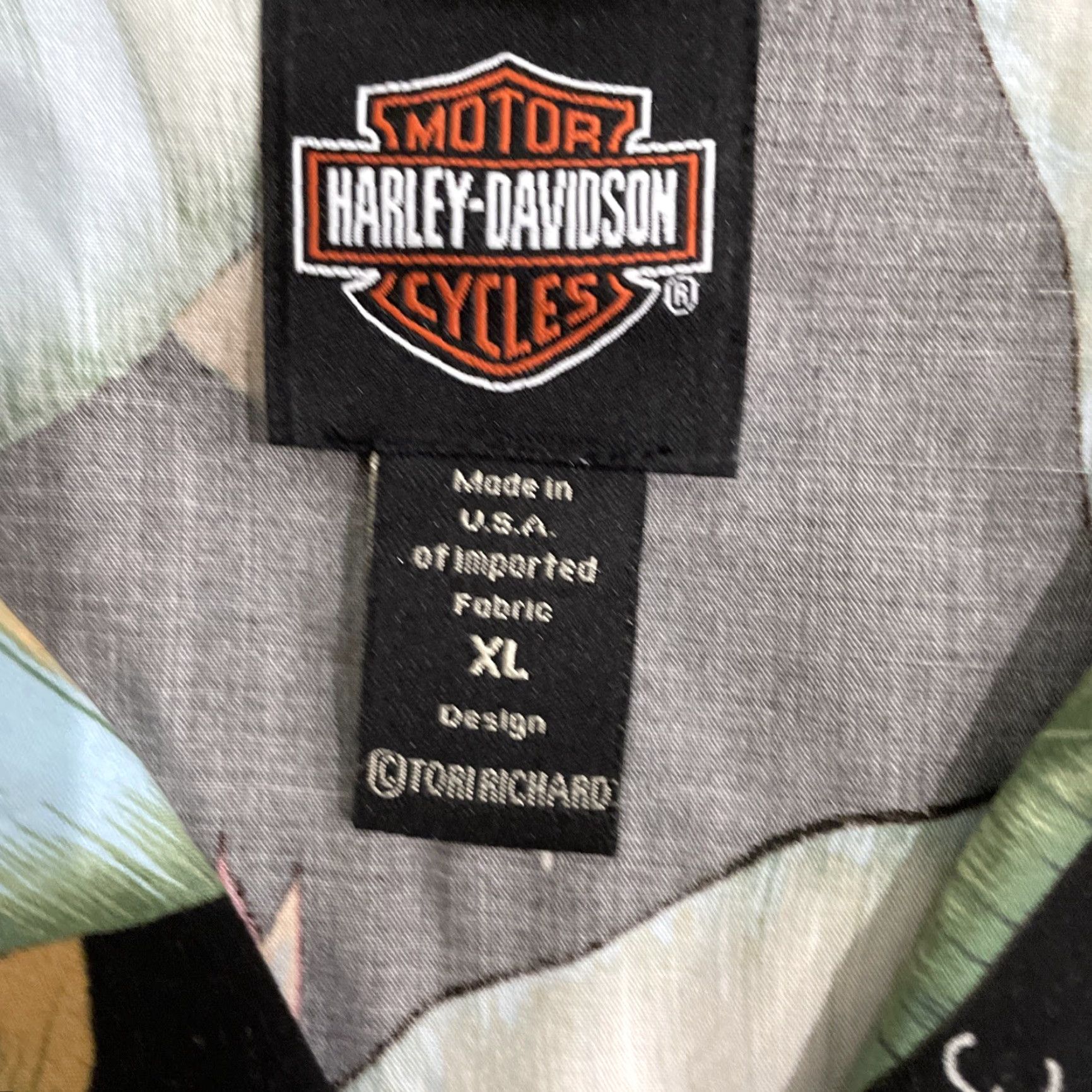 Harley Davidson HARLEY-DAVIDSON Button-Up Shirt Multicolor Leaf Print XL Made in USA Men Size XL / US 12-14 / IT 48-50 - 4 Thumbnail