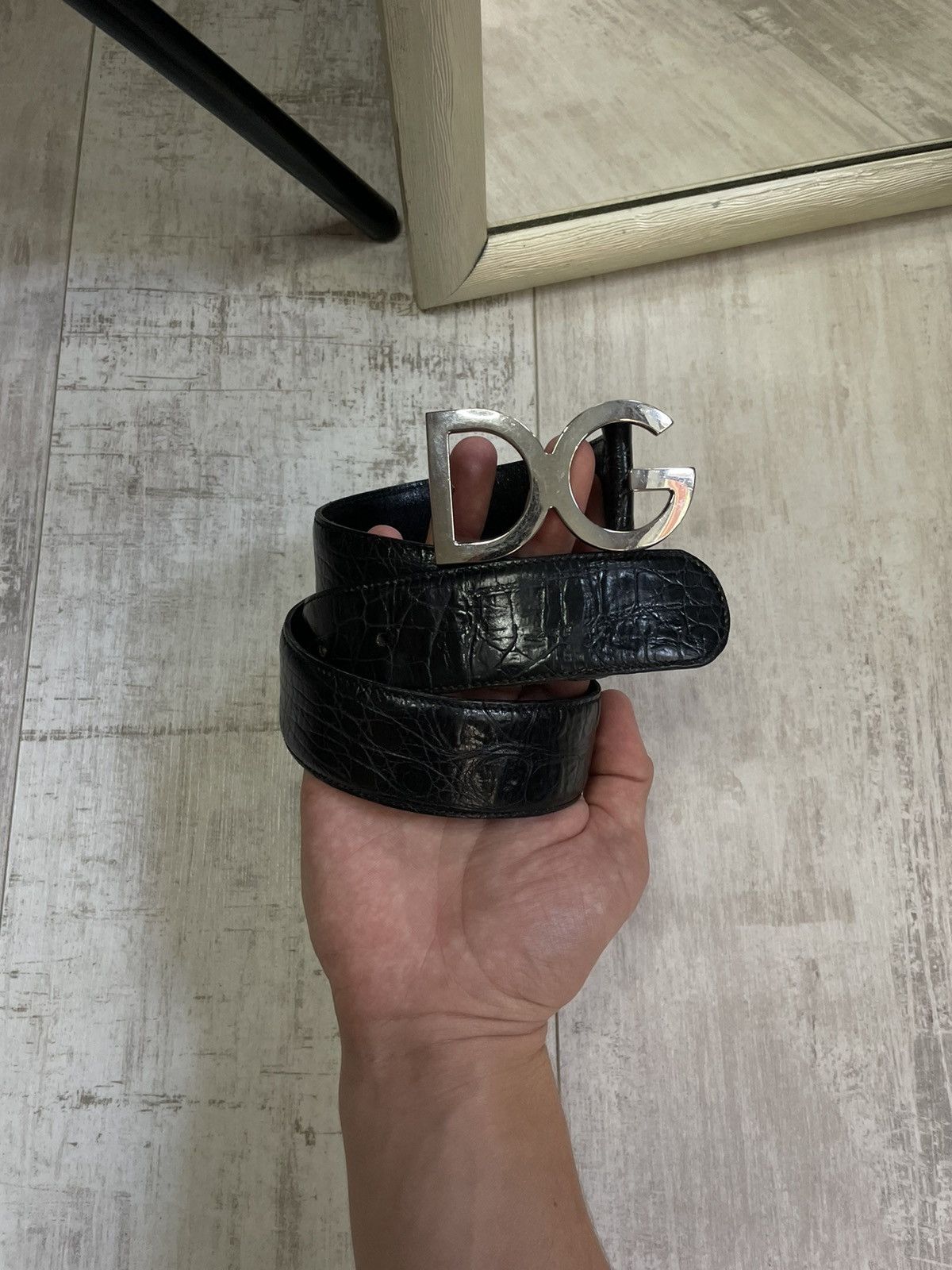 Dolce & Gabbana Dolce & Gabbana Black Leather Belt DG Metal Logo RARE Size ONE SIZE - 2 Thumbnail