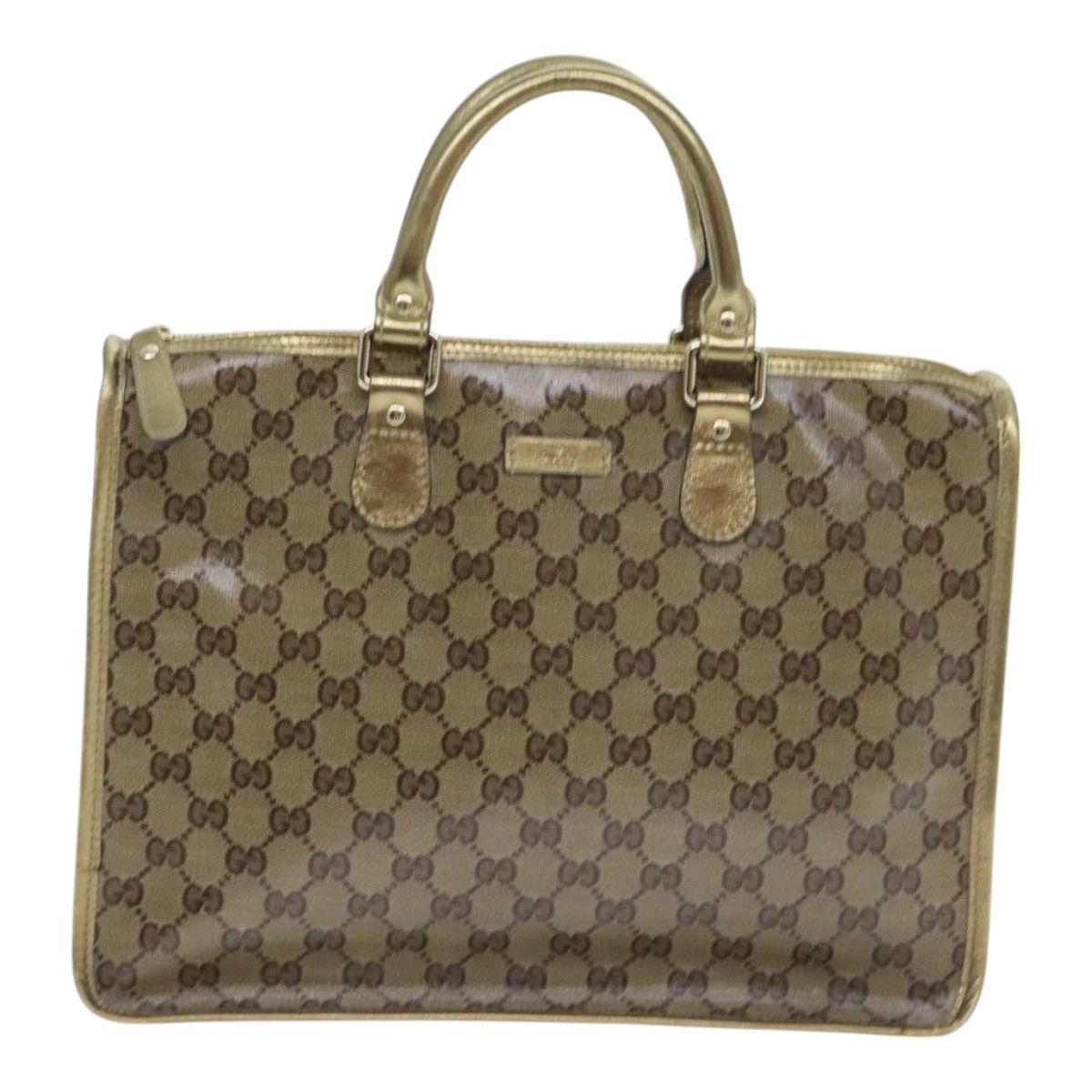 Gucci Gg Crystal Gold Canvas Handbag (Pre-Owned) Size ONE SIZE - 1 Thumbnail
