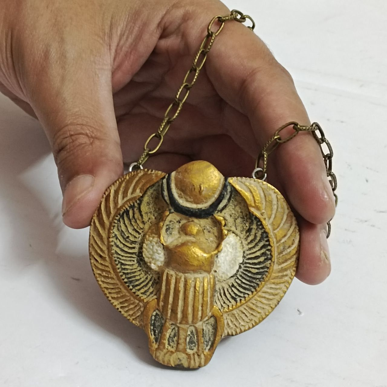 Handmade Handmade Egyptian pendant, antique-style scarab necklace Size ONE SIZE - 2 Thumbnail