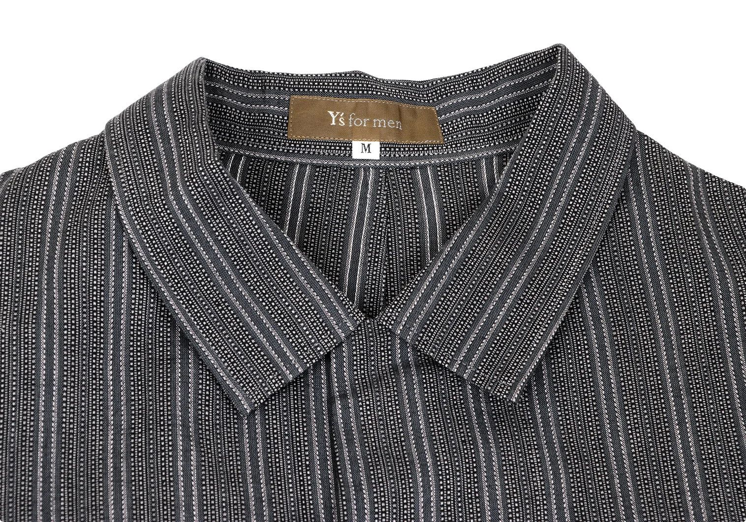 Jean Paul Gaultier Gray Stripe Patch Pocket Long Sleeve Open Collar Shirt M Size US M / EU 48-50 / 2 - 3 Thumbnail