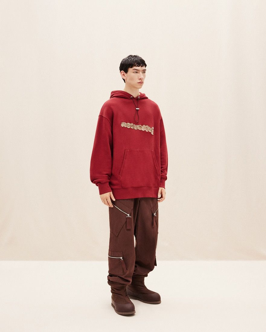 Jacquemus o1mle0625 La Sweatshirt Hoodie Spirale Print Logo in Red Size US S / EU 44-46 / 1 - 3 Thumbnail