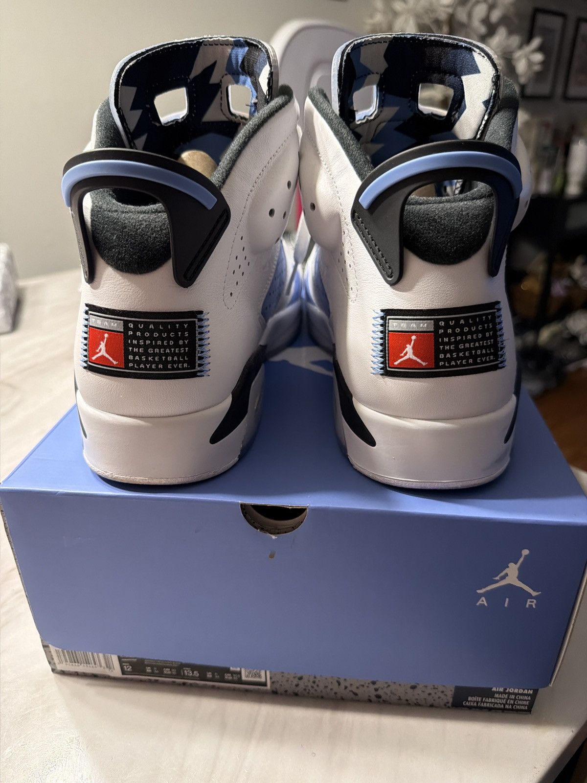 Jordan Brand Jordan 6 Retro UNC White Size US 12 / EU 45 - 4 Thumbnail