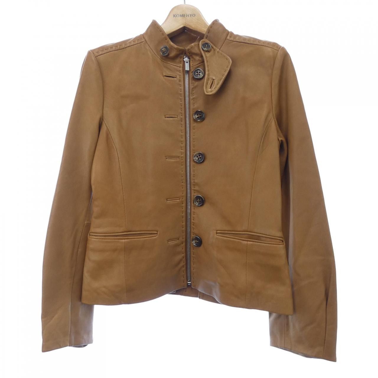 Other Other BCBGMAXAZRIA Leather Jacket Leather Outerwear BTO6DA DUTY FREE for USA Size ONE SIZE - 1 Thumbnail