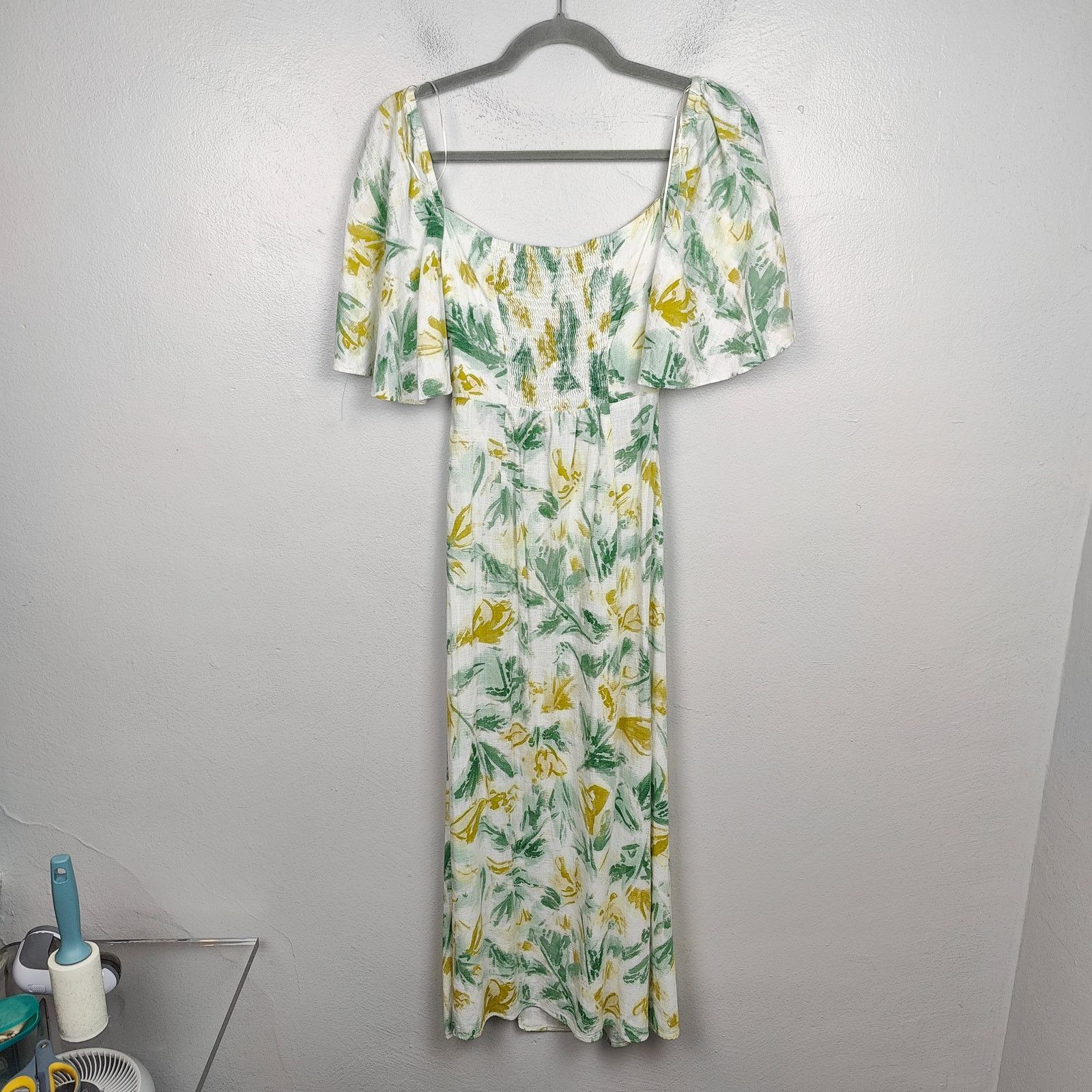 Zara Zara Cutout Midi Dress Women XS White Floral Print Beachy Size XS / US 0-2 / IT 36-38 - 6 Thumbnail