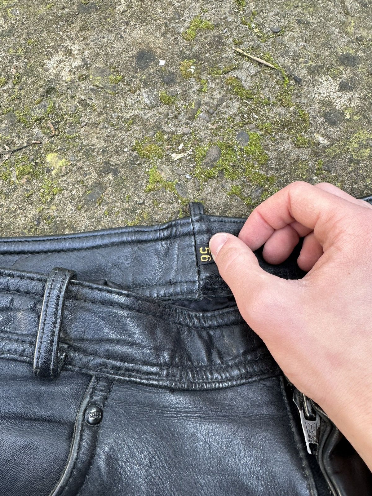 Genuine Leather × Leather × Vintage Vintage Japanese style y2k leather pants Size US 35 - 10 Thumbnail