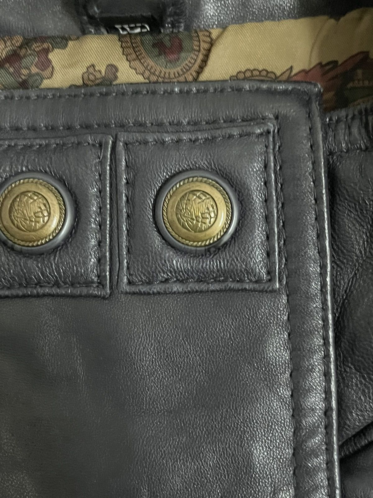 If Six Was Nine Vintage Italian Brand Leather Aviator Mafia Style Jacket Size US L / EU 52-54 / 3 - 8 Thumbnail