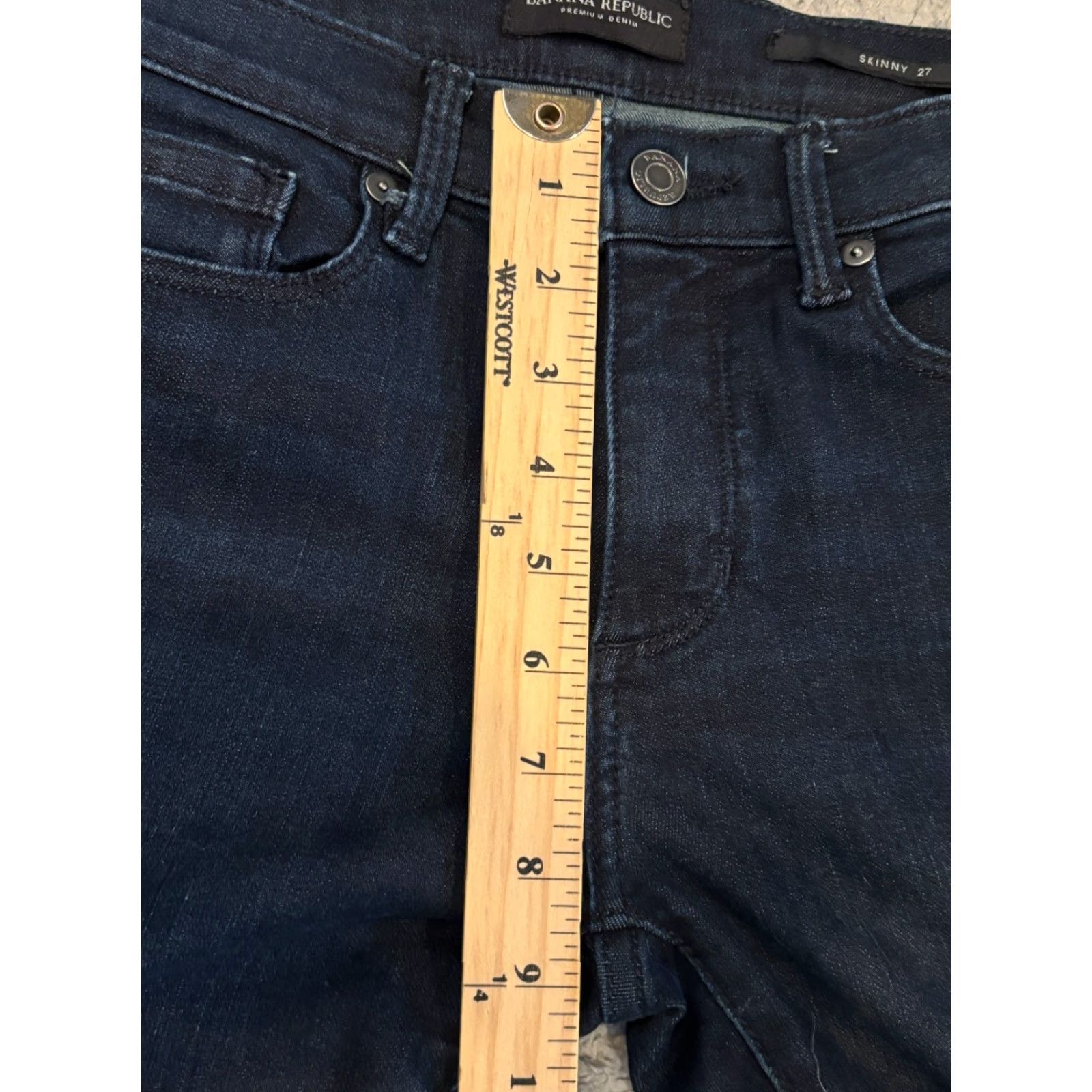 Banana Republic Banana Republic Jeans Women 27 Premium Denim Skinny Blue Dark Wash Stretch Slim 5-Pocket Womens Jeans Size 27" / US 4 / IT 40 - 5 Thumbnail