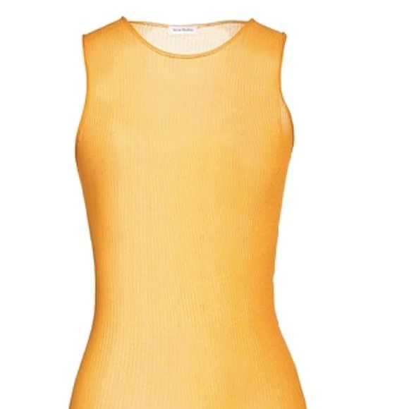 image of Acne Studios Acne Orange Asymmetrical Sleeveless Top S in Orange Yellow, Women's (Size Small)