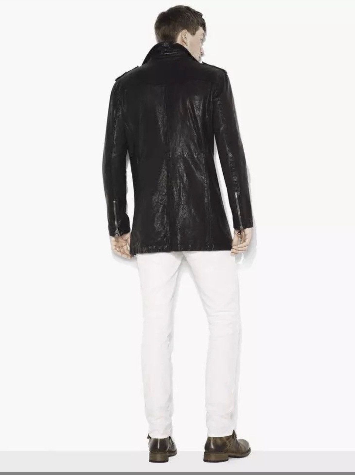 John Varvatos Leather Biker Coat EU 50 USA 40 Size US M / EU 48-50 / 2 - 2 Thumbnail